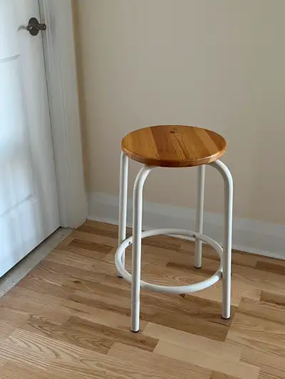 High Stool - wooden seat with metal legs, View more