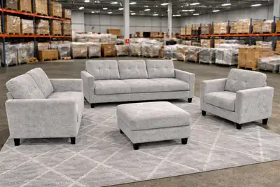  4-Piece Sofa Set – On Special  $950 (grey, beige or charcoal , View more