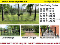 wrought iron gates, driveway gates, dual swing gates aluminium g