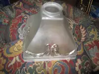 FROSTED CLEAR LAMP SHADE 2 1/4" FITTER 7 INCH SQUARE
