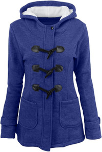 Manteau d'hiver chaud  pour femme, veste à capuche - Bleu