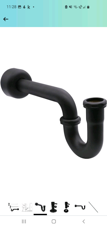 Matte black p-trap with bullnose risers and valve in Plumbing, Sinks, Toilets & Showers in Oshawa / Durham Region - Image 3