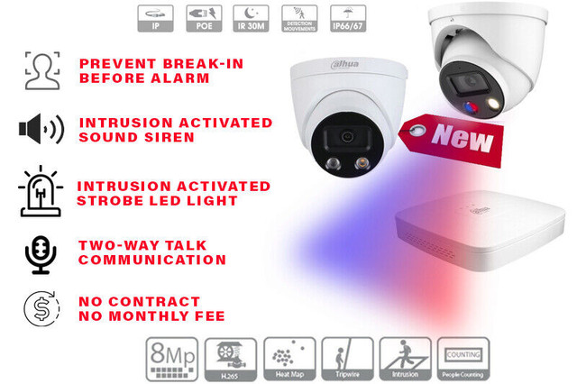 Active Detterence with Siren IP Security Camera System in Cameras & Camcorders in Markham / York Region - Image 2