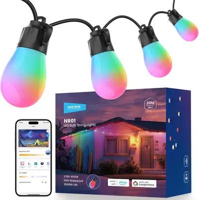 NEEWER 96ft Outdoor String Lights BNIB, View more
