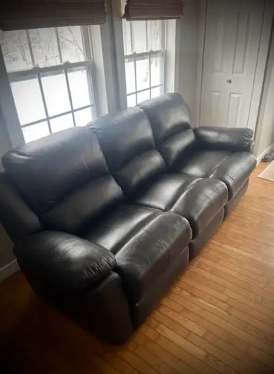 Double Recliner Leather Couch, View more