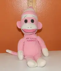 TY Sock Monkey Plush Toy - My Little Monkey (Pink)