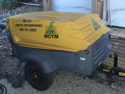 2011 Atlas Copco XAS 185 Air Compressor, 4 cyl John Deere Deisel engine, 1670 hrs, 100 to 150 PSI, f...