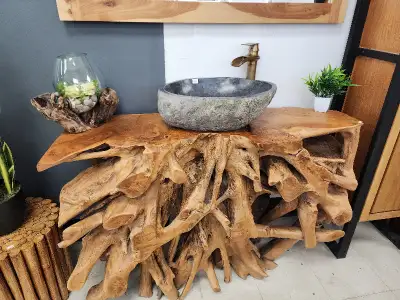 Vasques et lavabos en pierre naturelle., View more