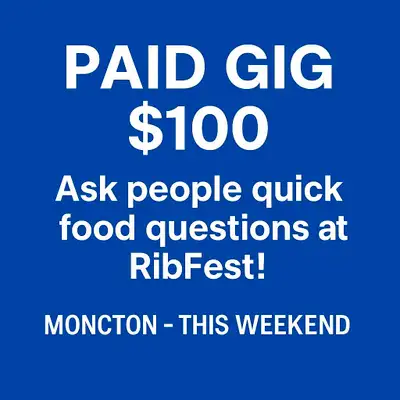 &gt;  $100 – Ask People Quick Questions at RibFest (1 Hour), View more