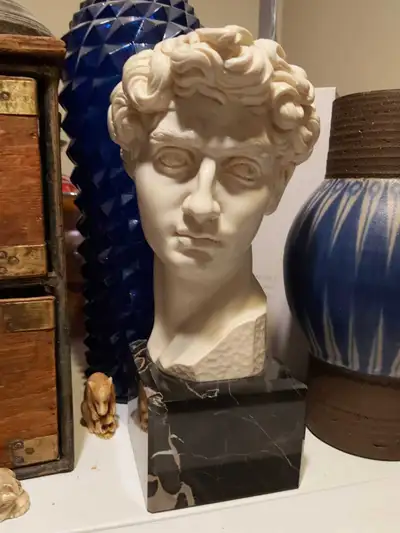 G. Ruggeri Michaelangelo David Bust Sculpture Marble Base, View more