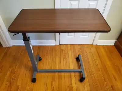 Vaunn Medical Adjustable Overbed Bedside Table with Wheels, View more