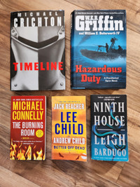 5 action-themed fiction books (various authors) $15 for ALL!