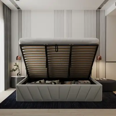 NEW Storage Bed | King/Queen Size | Solid Wood Rails | Dlvry, View more