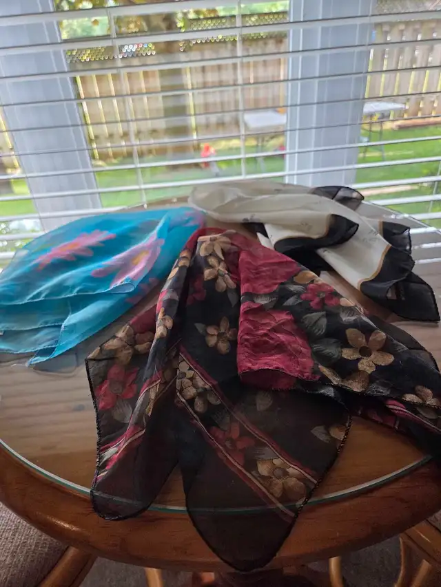 3 ladies neck scarfs 20" square63749411506435120