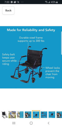 wheel chair transport chair like new