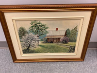 Painting - Cottage in the wilderness with frame