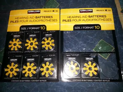 Brand new hearing aid batteries, never used... Quantity is 64... Switched to a rechargeable unit. Wo...