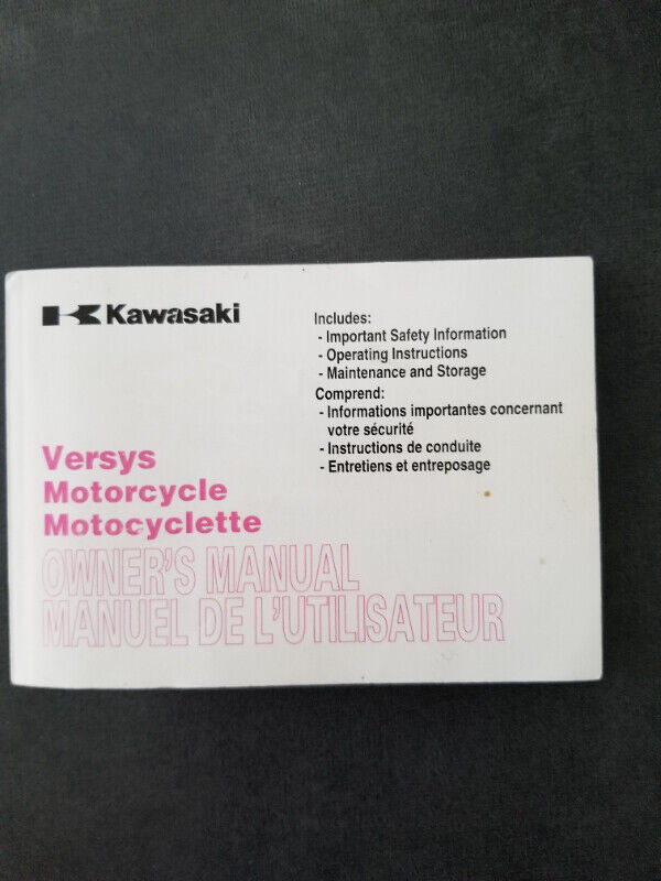 Manuel du propriétaire versys 650 kawasaki dans Pièces et accessoires pour motos  à Ville de Québec