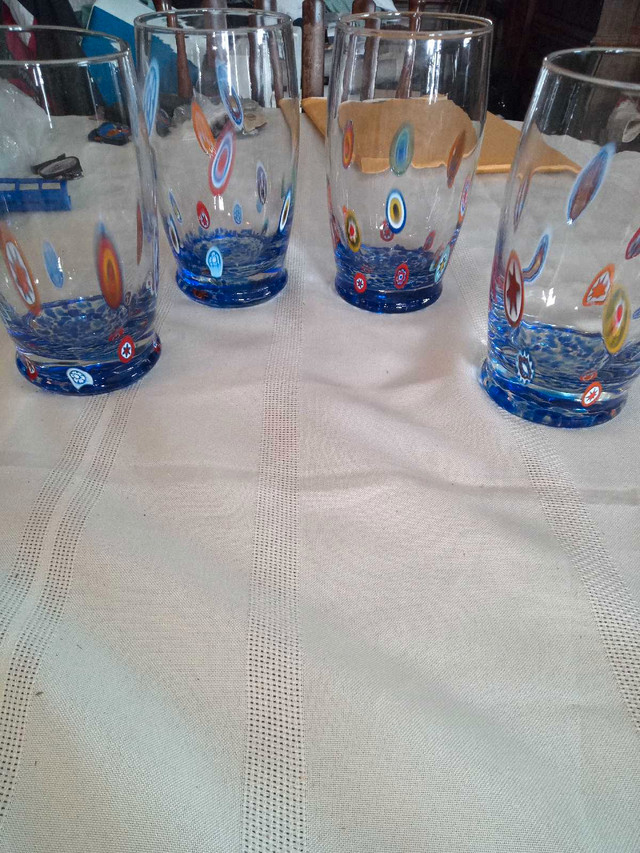 4 Blown Glass Glasses 6 1/4 in. High by 3 1/2 in wide. in Arts & Collectibles in Yarmouth