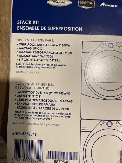 Stack kit for front load washer and dryer , View more