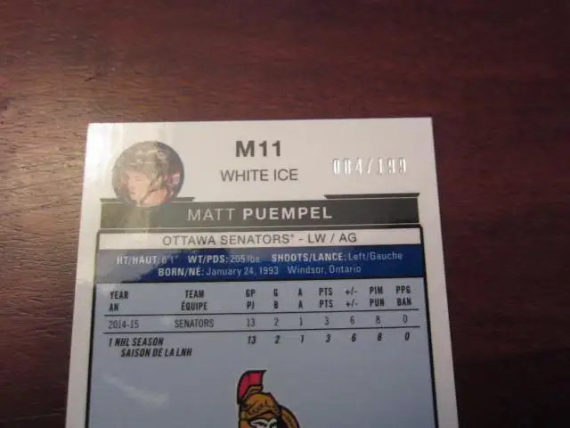 15-16 O-Pee-Chee Platinum Marquee Rookies Matt Puempel White Ice in Arts & Collectibles in London - Image 5