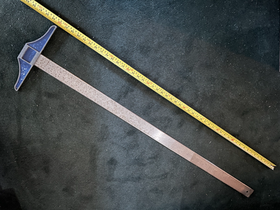 48" T-Square for sale at LeToolman's Antique Tools in Verner. Vintage Pickett metal 48-inch T-Square...