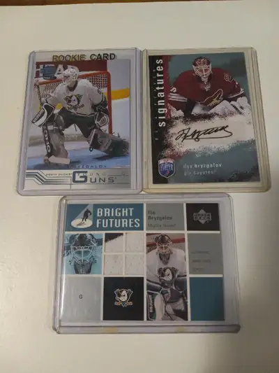 For sale. Hockey Cards Goalies Jersey,Autographs,Rookie Cards Various Lot. All cards are in soft sle...