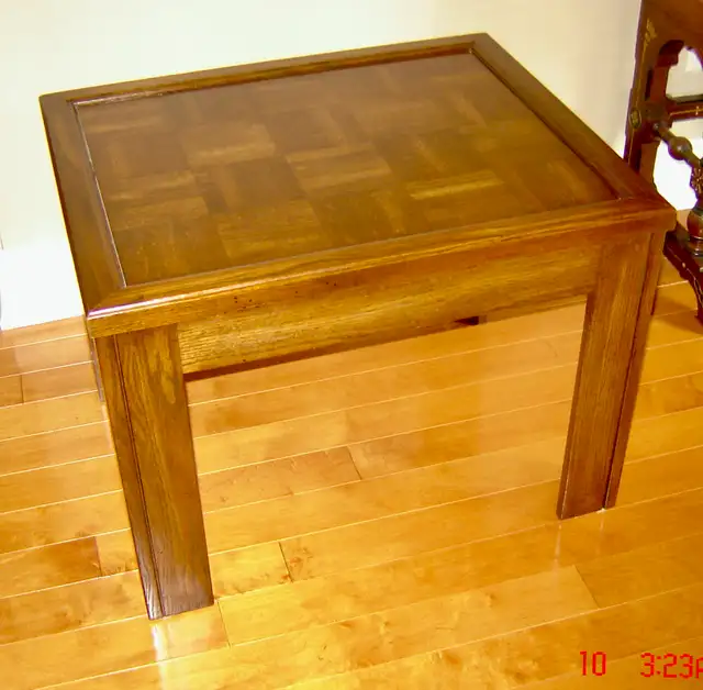 Beautiful Solid Wood Rectangular Side Table with Parquetry Top in Other Tables in City of Toronto - Image 4