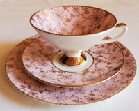 Eberthal Fine Bavarian China Tea Cup, Saucer and Dessert Plate