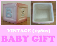 VINTAGE (1980s) --- BABY CUBE (BIN, PLANTER, VASE ) --- $30 !!