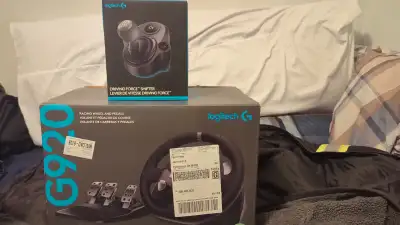 G920 steering wheel and pedals and shifter, View more