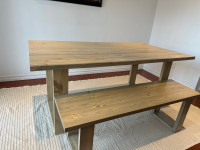 Custom Made Dining Table and Bench - DELIVERY AVAILABLE