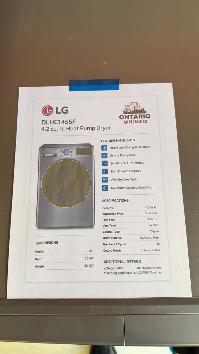 LG Heat Pump Dryer in Washers & Dryers in City of Toronto - Image 4