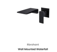 Wall Mounted Waterfall Single Handle Faucet- New, Matte Black