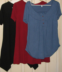 Ladies Long Tunic T-Shirt Top Size M Mixed Lot of 3 New