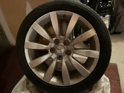 Roues de 18" de Mitsubishi Lancer Ralliart avec pneus Michelin Sport A/S 3+ 225/45/18 avec TPMS (cap...