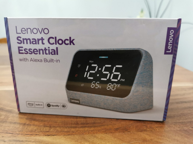 Lenovo Smart Clock Essential with Alexa Large LED Display, Music in Speakers in Ottawa - Image 2