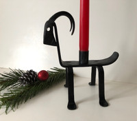 Midcentury  Sweden Wrought Iron Yule Ram Christmas Goat Candle H