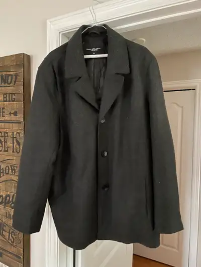 Men’s Black Rivet Winter Dress Coat, XXL, View more