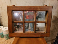 Small foyer/entrance mirror in pine wooden frame 1-1/4"x16"x22" 