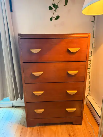 Commode en bois massif 4 tiroirs - meuble rangement chambre, View more