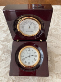 Bulova Quartz Clock and Thermometer