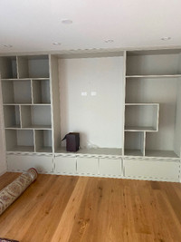 Full wall unit shelves and cabinets