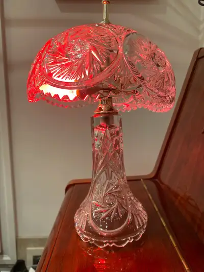 Vintage Mushroom Crystal Table Lamp, View more