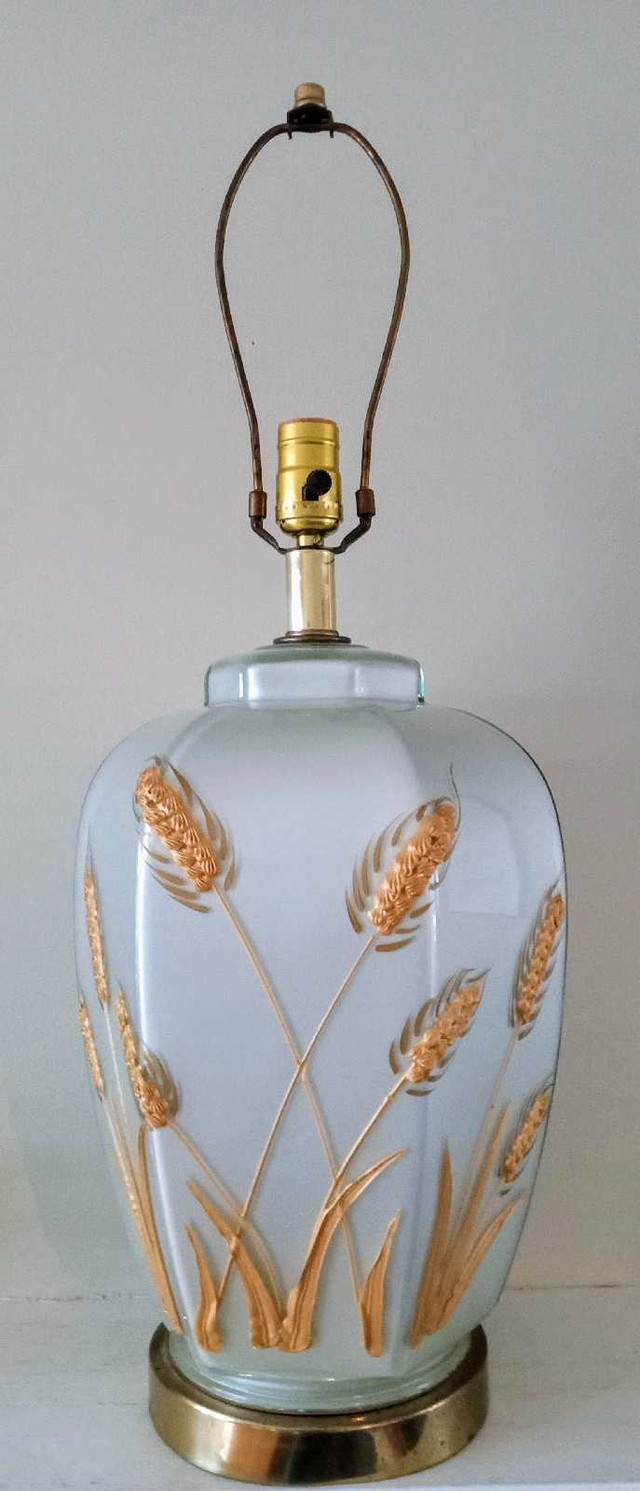 2@ LARGE Gorgeous Mid Century Modern "Golden Wheat" Lamps in Arts & Collectibles in Dartmouth