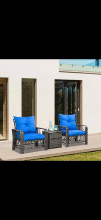 Patio Furniture Set with Thick Cushions, Deluxe Rattan Outdoor