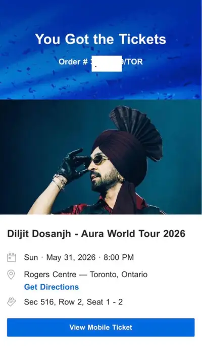 Diljit Dosanjh Aura Tour Toronto, View more
