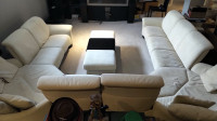 Sofa 6 Piece, Sectional - Stressless Brand / Ultrasuede / Ivory