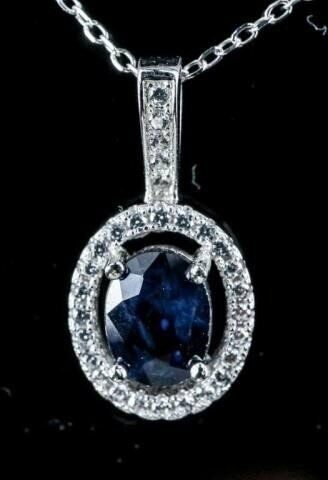 Art4u2enjoy (J) Sterling Silver Pendant and Chain Oval Cut Blue in Jewellery & Watches in Pembroke