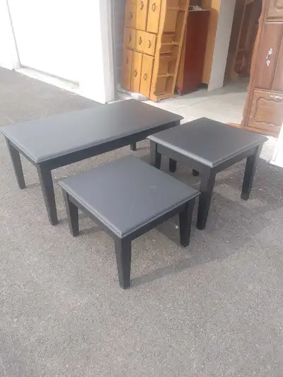 3-Piece Black Table Set, View more